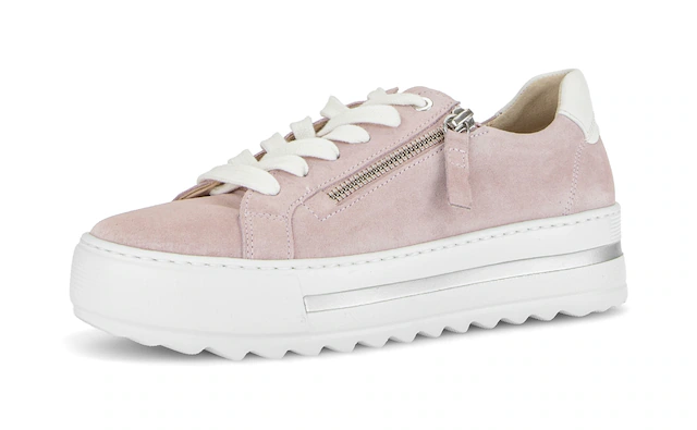 Gabor Plateausneaker »FLORENZ« Freizeitschuh, Halbschuh, Schnürschuh mit Außenreißverschluss, G-Weite