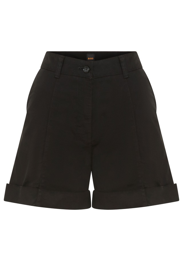 BOSS ORANGE Shorts »Tanessa Premium Damenmode« mit umgeschlagenem Saum, Baumwoll-Twill