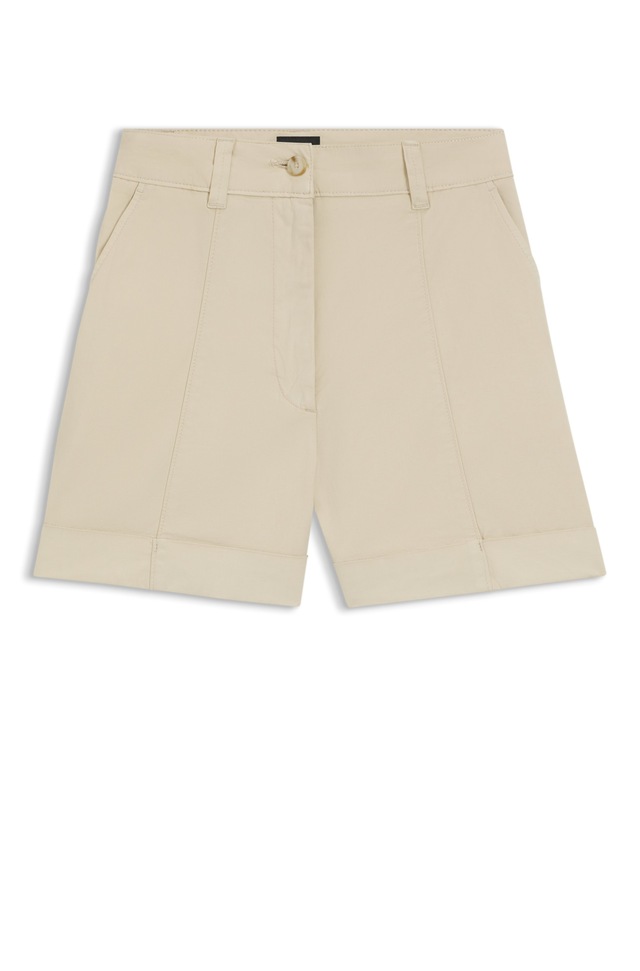 BOSS ORANGE Shorts »Tanessa Premium Damenmode« mit umgeschlagenem Saum, Baumwoll-Twill