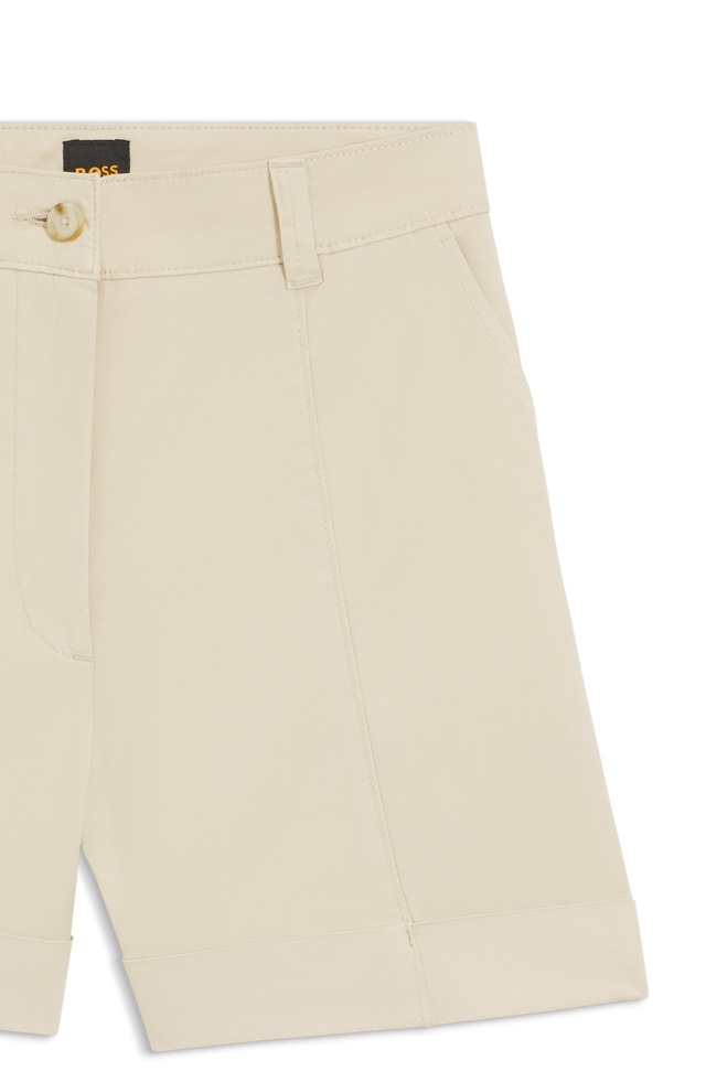 BOSS ORANGE Shorts »Tanessa Premium Damenmode« mit umgeschlagenem Saum, Baumwoll-Twill