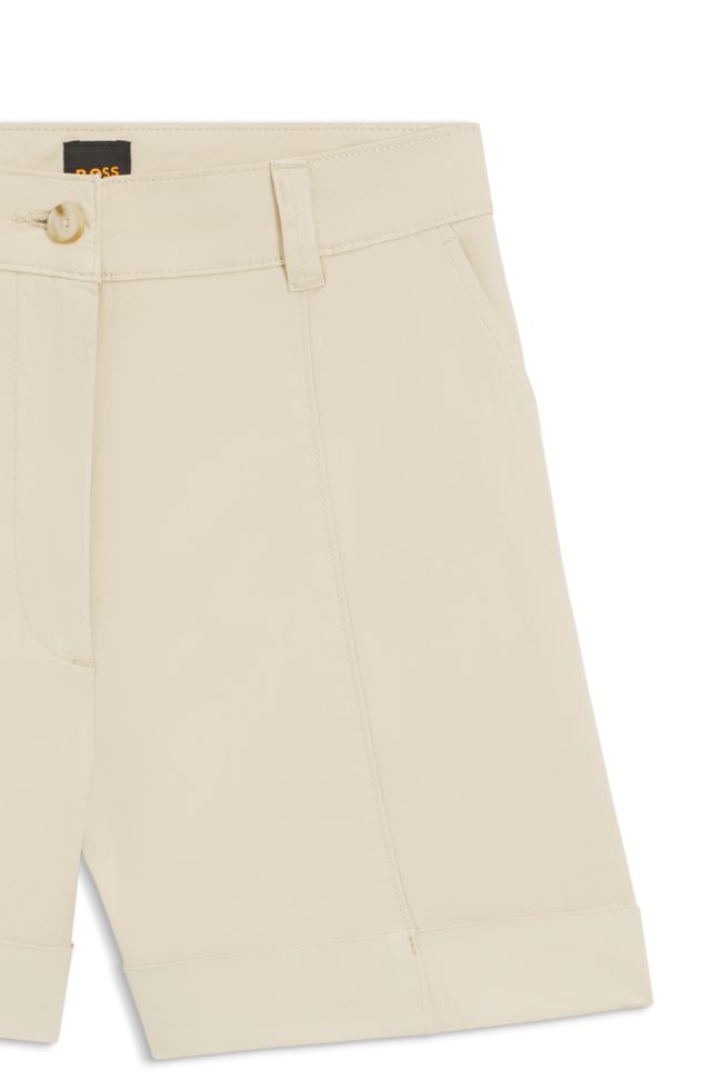 BOSS ORANGE Shorts »Tanessa Premium Damenmode« mit umgeschlagenem Saum, Baumwoll-Twill