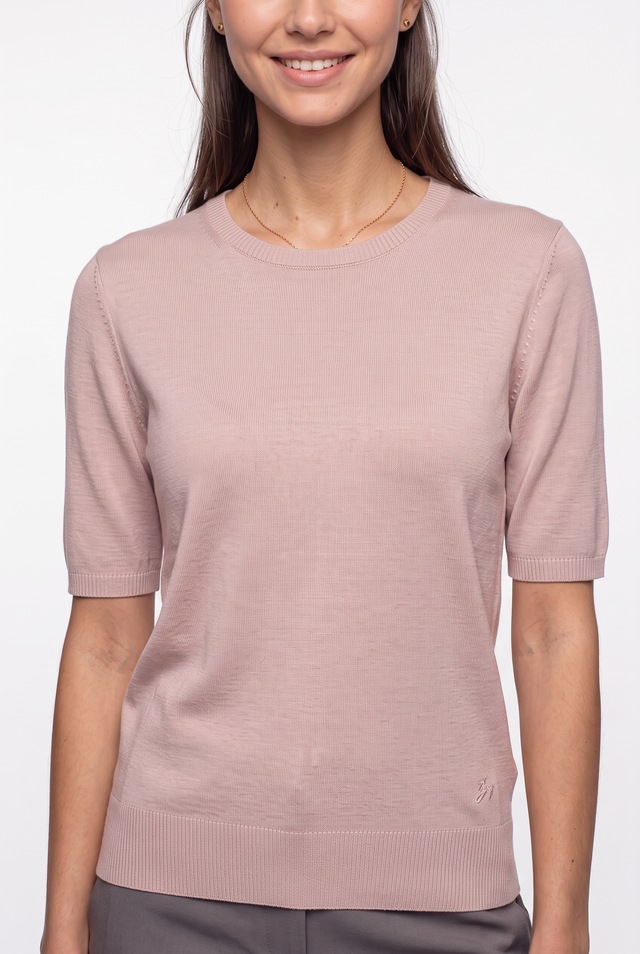 BOSS ORANGE Kurzarmpullover »Fiaffu Premium Damenmode« mit Lochmuster, Kaschmir-Anteil