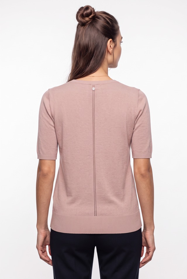 BOSS ORANGE Kurzarmpullover »Fiaffu Premium Damenmode« mit Lochmuster, Kaschmir-Anteil