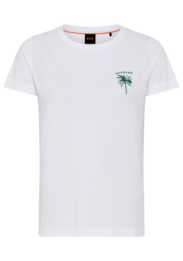 BOSS ORANGE T-Shirt »Elove Premium Damenmode« im Slim Fit, bestickt