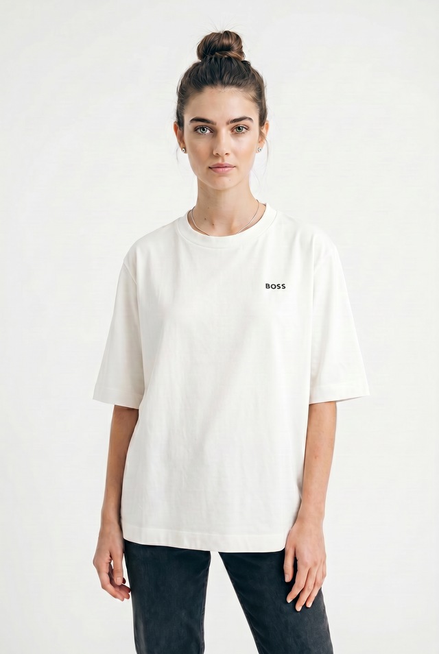 BOSS ORANGE T-Shirt »Eregular Premium Damenmode« mit Logo-Detail, Relaxed Fit