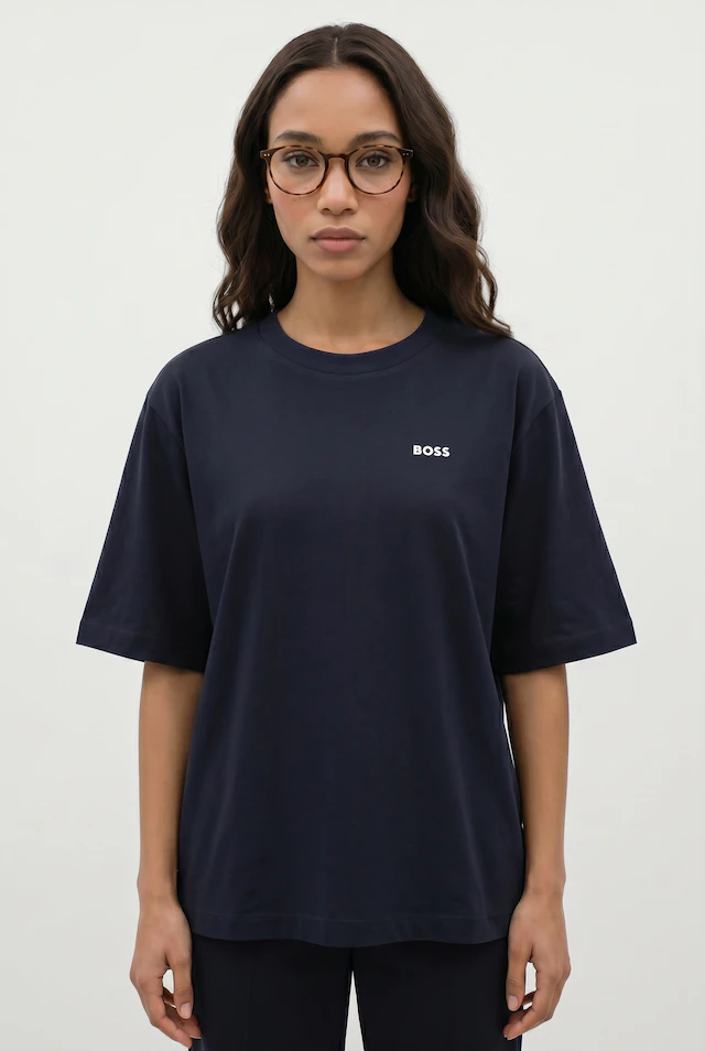 BOSS ORANGE T-Shirt »Eregular Premium Damenmode« mit Logo-Detail, Relaxed Fit