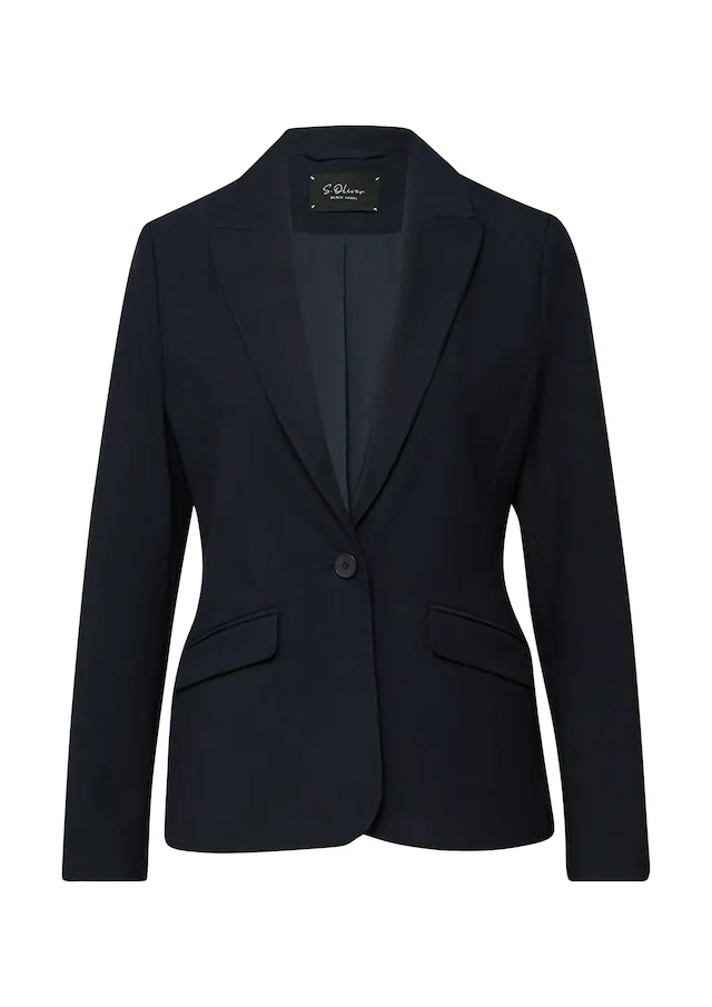 s.Oliver BLACK LABEL Jackenblazer mit 1-Knopf-Verschluss und Viskose-Stretch