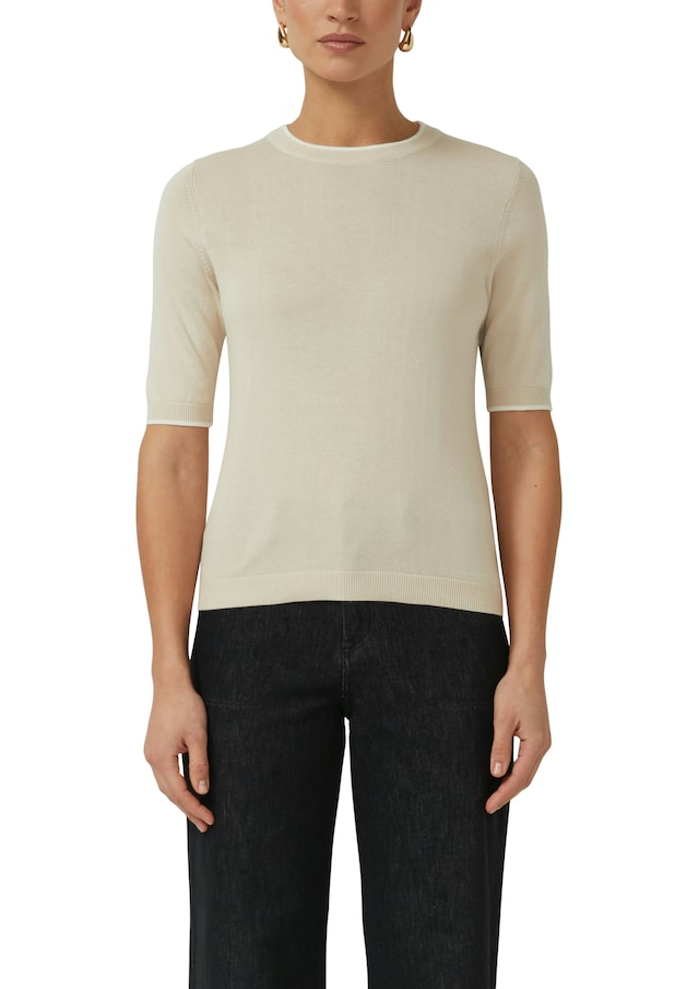 s.Oliver BLACK LABEL Rundhalspullover mit Rippbündchen