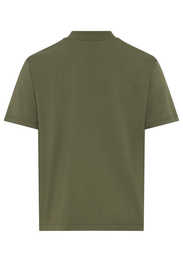 BOSS GREEN T-Shirt »Tee Collar Relaxed Fit« Stretch Jersey Baumwolle, Logo Centered, Rundhals