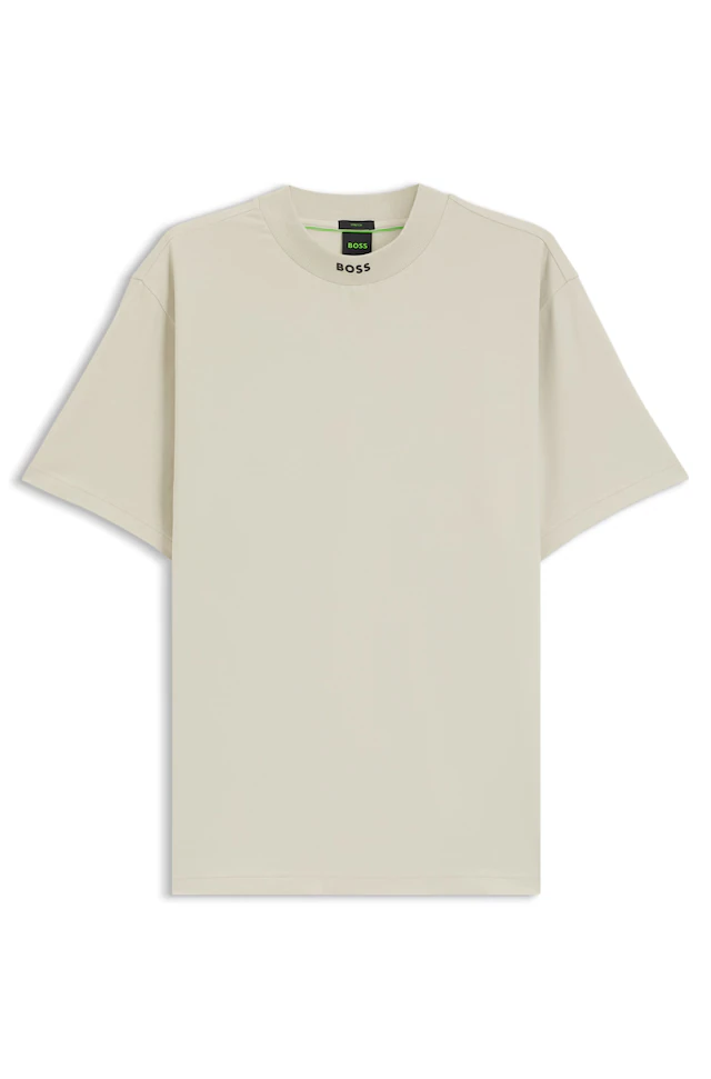 BOSS GREEN T-Shirt »Tee Collar Relaxed Fit« Stretch Jersey Baumwolle, Logo Centered, Rundhals