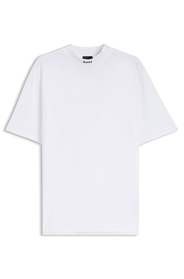 BOSS GREEN T-Shirt »Tee Collar Relaxed Fit« Stretch Jersey Baumwolle, Logo Centered, Rundhals