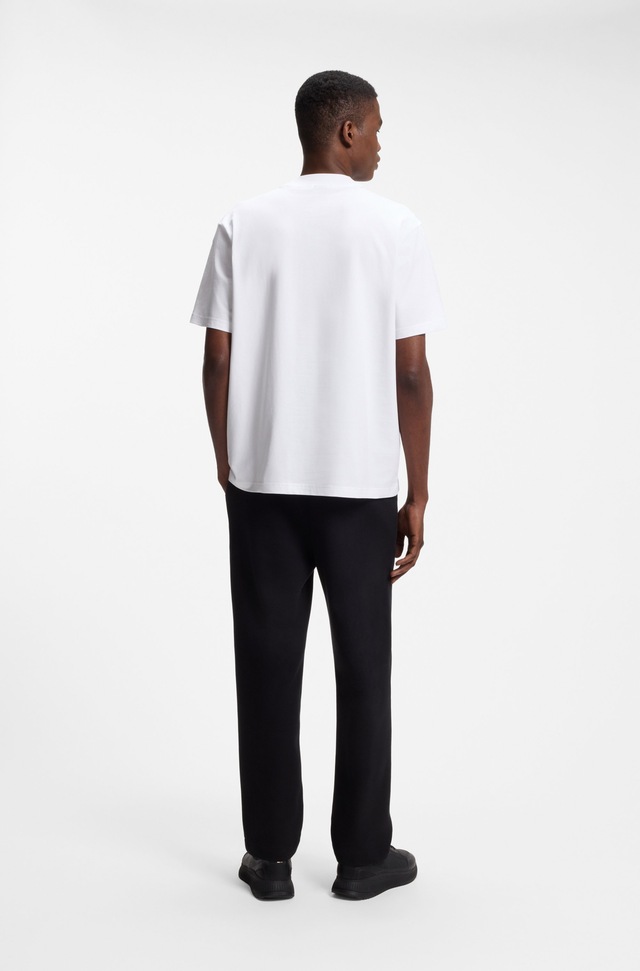 BOSS GREEN T-Shirt »Tee Collar Relaxed Fit« Stretch Jersey Baumwolle, Logo Centered, Rundhals