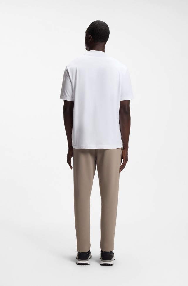 BOSS GREEN T-Shirt »Tee Collar Relaxed Fit« Stretch Jersey Baumwolle, Logo Centered, Rundhals
