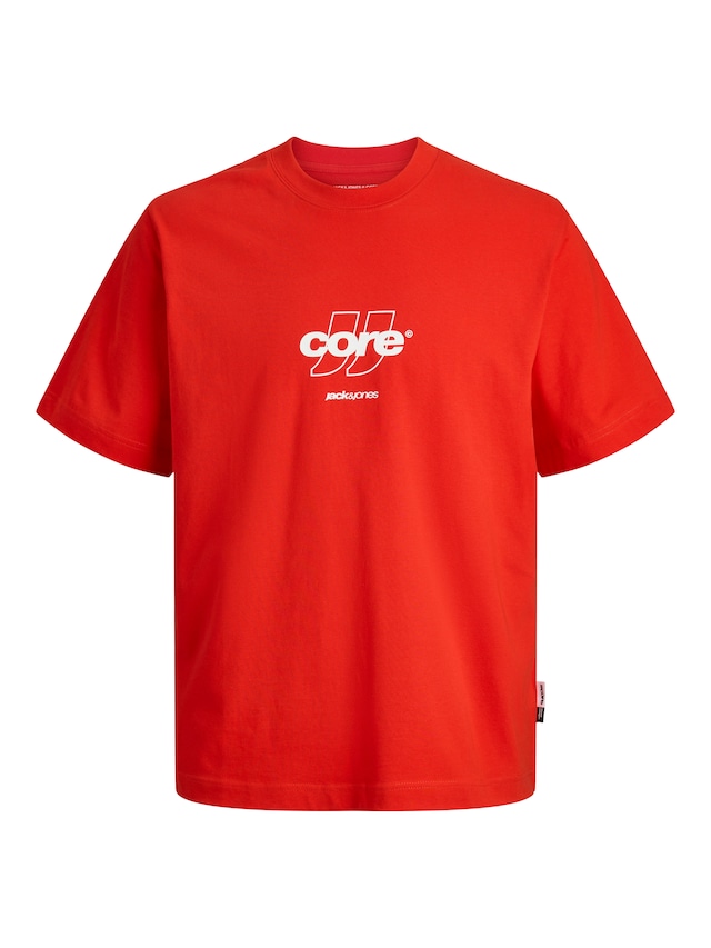 Jack & Jones T-Shirt »JCOCLUB FRONT PRINT TEE SS CREW SN« mit Print