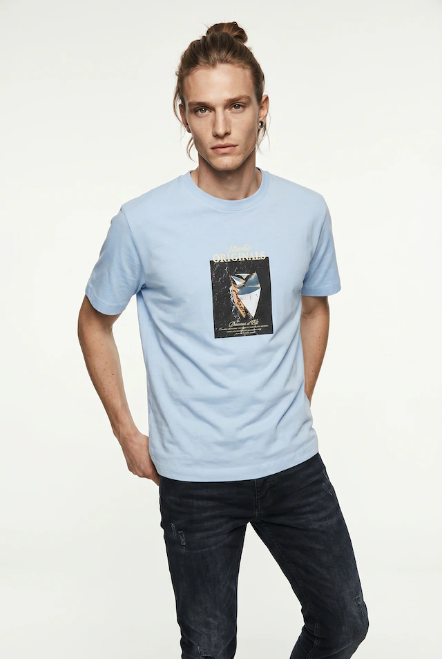 Jack & Jones T-Shirt »JORNORREBRO PHOTO TEE SS CREW NECK« Baumwolle, relaxed fit
