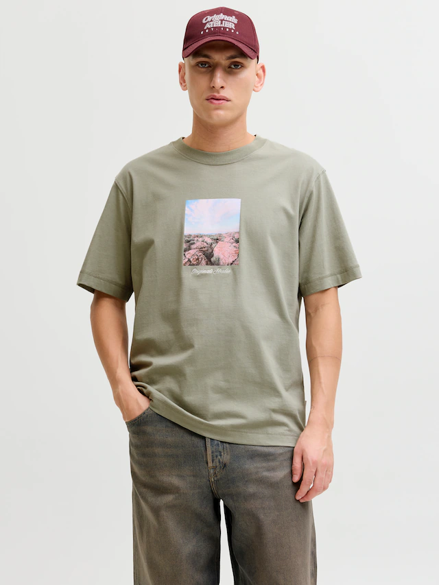 Jack & Jones T-Shirt »JORNORREBRO PHOTO TEE SS CREW NECK« Baumwolle, relaxed fit