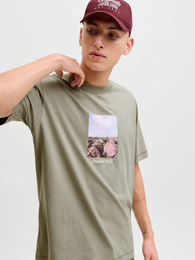 Jack & Jones T-Shirt »JORNORREBRO PHOTO TEE SS CREW NECK« Baumwolle, relaxed fit