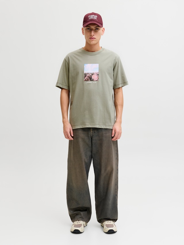 Jack & Jones T-Shirt »JORNORREBRO PHOTO TEE SS CREW NECK« Baumwolle, relaxed fit
