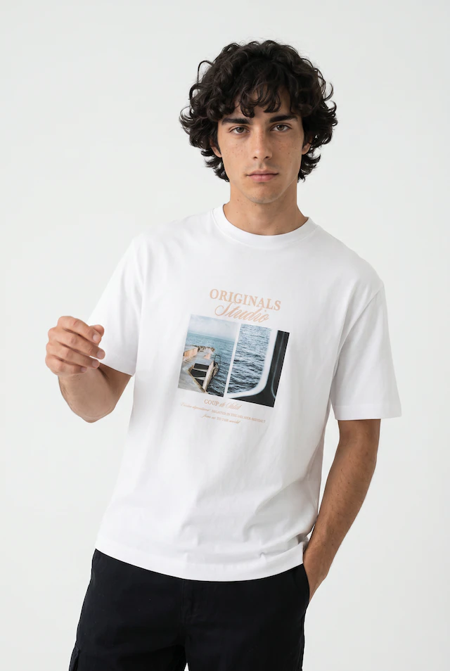 Jack & Jones T-Shirt »JORNORREBRO PHOTO TEE SS CREW NECK« Baumwolle, relaxed fit