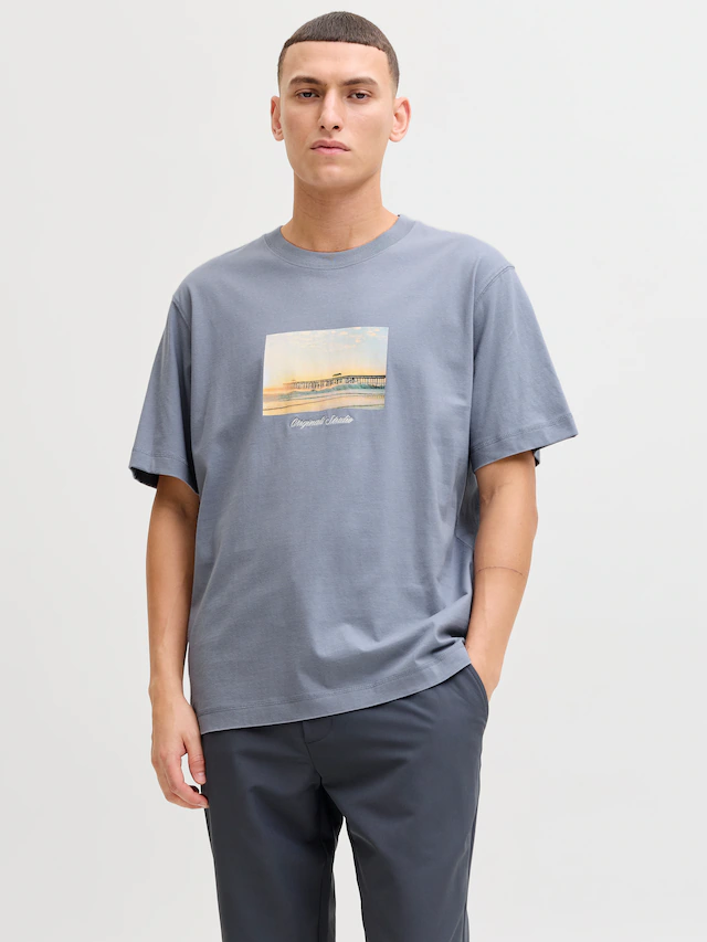 Jack & Jones T-Shirt »JORNORREBRO PHOTO TEE SS CREW NECK« Baumwolle, relaxed fit