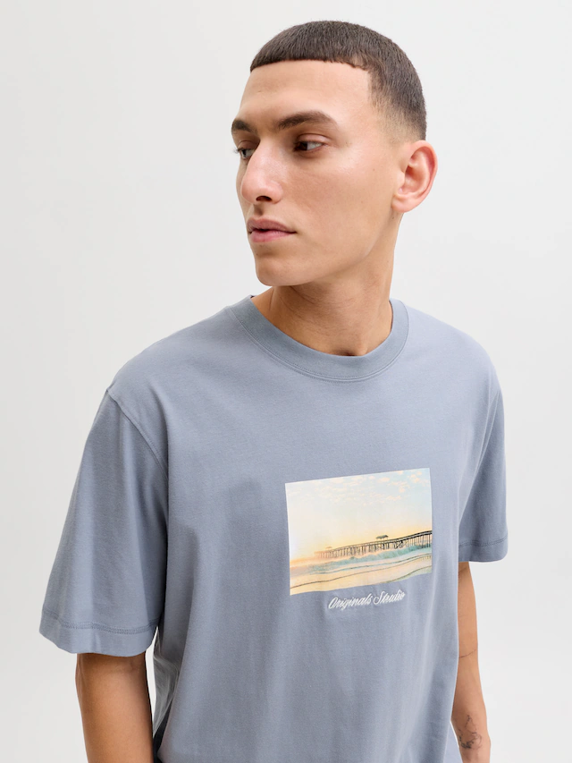 Jack & Jones T-Shirt »JORNORREBRO PHOTO TEE SS CREW NECK« Baumwolle, relaxed fit