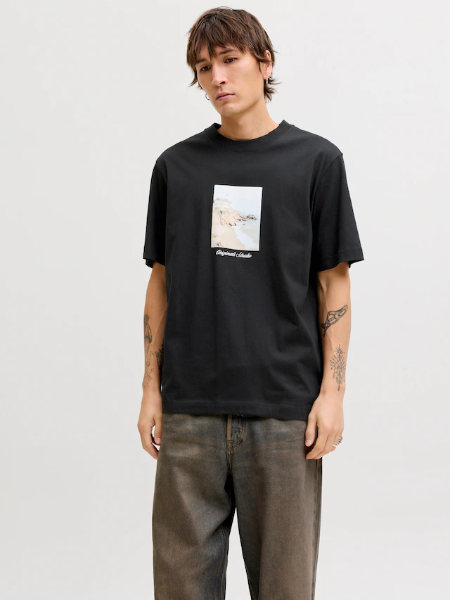 Jack & Jones T-Shirt »JORNORREBRO PHOTO TEE SS CREW NECK« Baumwolle, relaxed fit