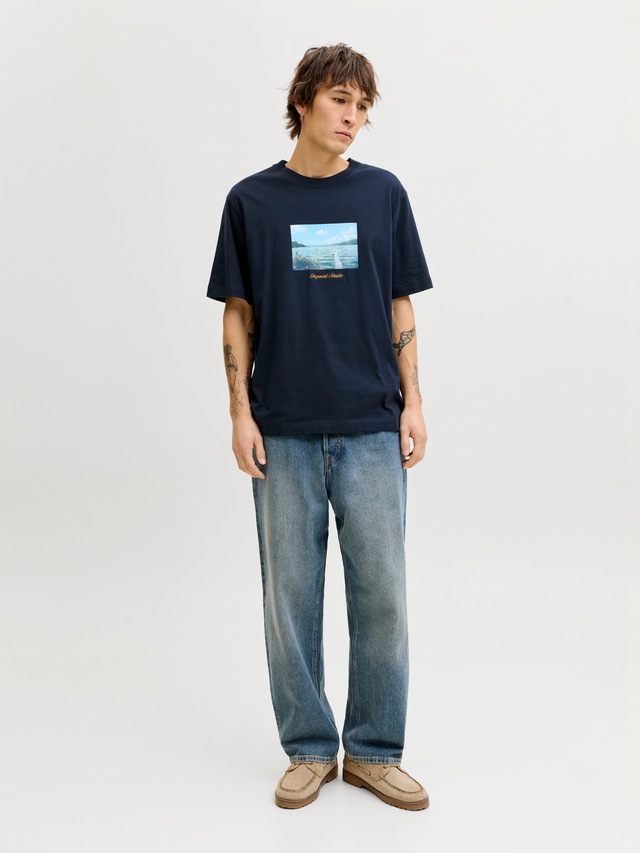 Jack & Jones T-Shirt »JORNORREBRO PHOTO TEE SS CREW NECK« Baumwolle, relaxed fit