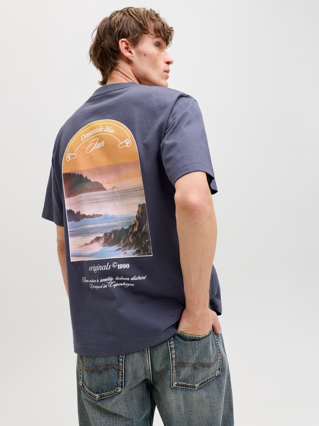 Jack & Jones T-Shirt »JORMONTAUK PHOTO BACK TEE SS CN«