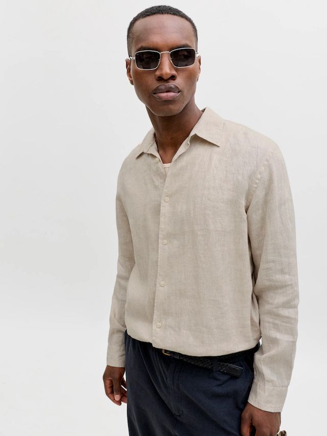 Jack & Jones Langarmhemd »JPRBLALAWRENCE LINEN LS SHIRT SN«