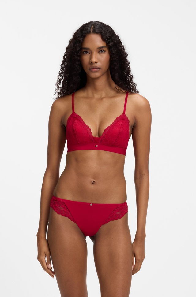 BOSS Slip »BRIEF BLOSSOM« mit Spitze, Label-Anhänger