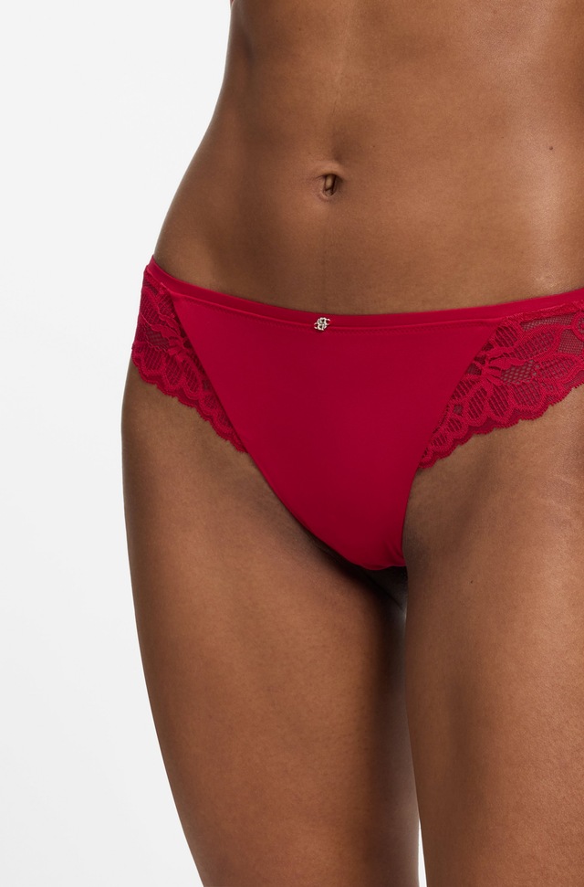 BOSS Slip »BRIEF BLOSSOM« mit Spitze, Label-Anhänger