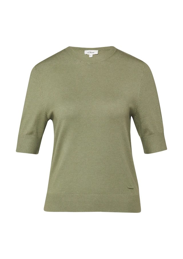 s.Oliver Strickpullover Halbarm-Strick mit Viskose