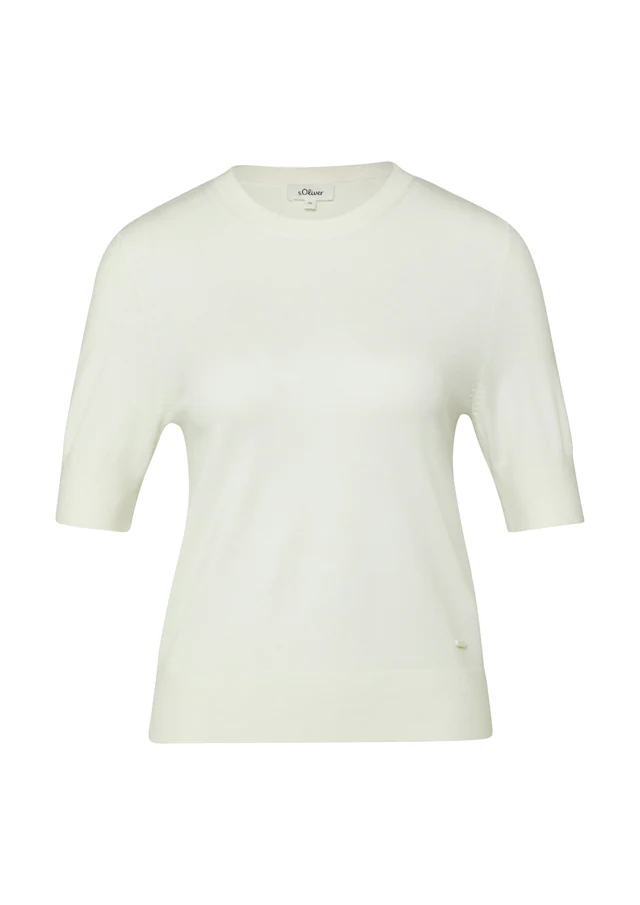 s.Oliver Strickpullover Halbarm-Strick mit Viskose