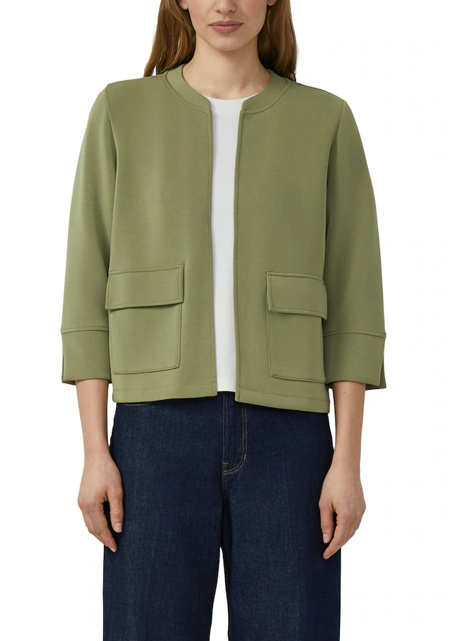 s.Oliver Sweatjacke Kurze Sweatjacke ohne Verschluss