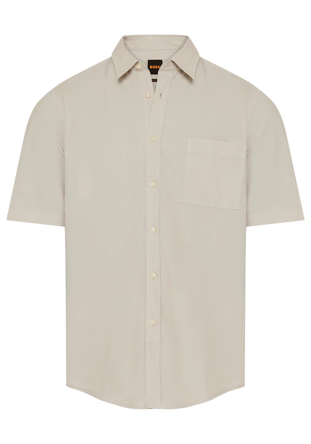 BOSS ORANGE Kurzarmhemd Regular Fit, Kentkragen, Kurzarm