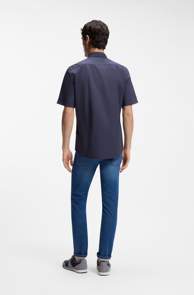 BOSS ORANGE Kurzarmhemd Regular Fit, Kentkragen, Kurzarm
