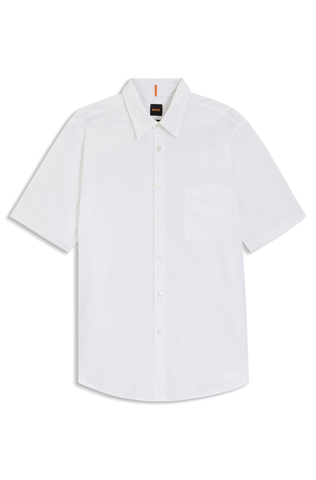 BOSS ORANGE Kurzarmhemd Regular Fit, Kentkragen, Kurzarm