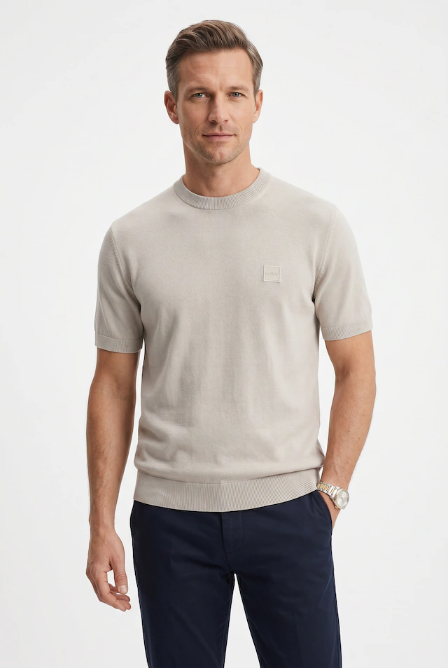 BOSS ORANGE Kurzarmpullover »Kanacho« mit Kaschmir-Anteil, Rundhals