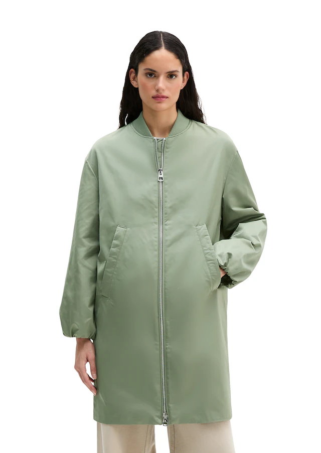 Marc O'Polo Langmantel im Aviator-Stil regular aus recyceltem Polyester-Twill
