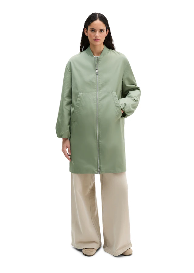 Marc O'Polo Langmantel im Aviator-Stil regular aus recyceltem Polyester-Twill