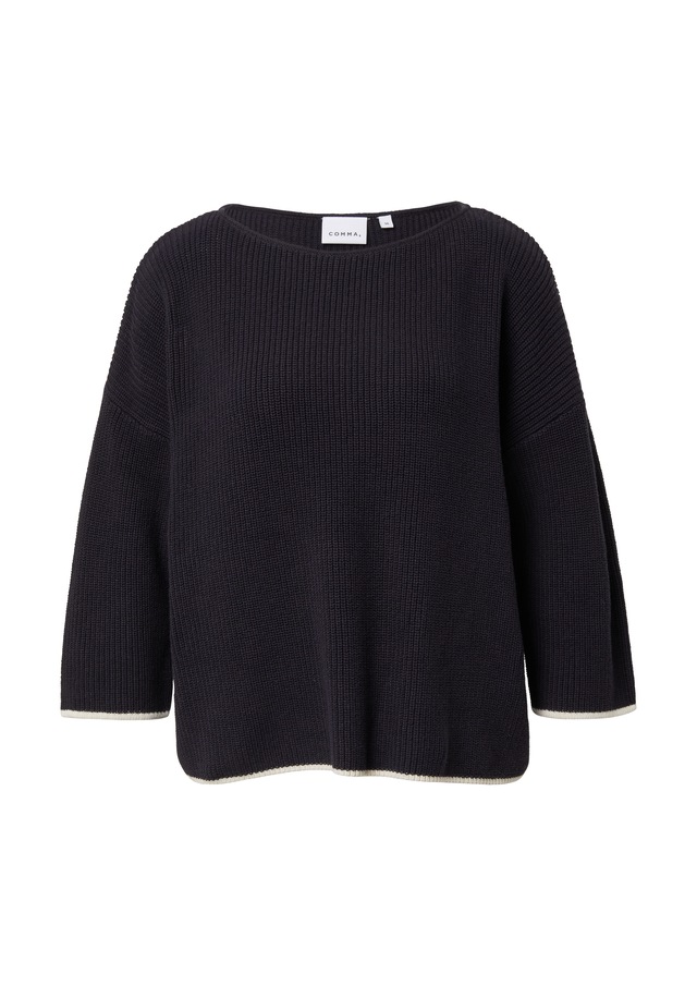 Comma Strickpullover mit Kontrast-Details