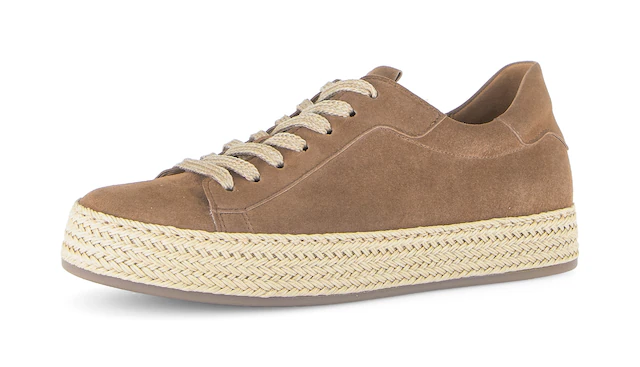 Gabor Plateausneaker , Freizeitschuh, Halbschuh, Schnürschuh mit Ziernähten