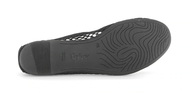 Gabor Ballerina Frühlingsschuh, Schlupfschuh in sommerlicher Häkeloptik