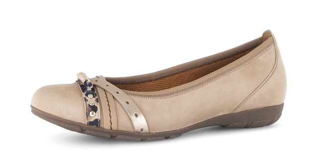 Gabor Ballerina Businessschuh, Schlupfschuh mit Zierelementen in Metallicoptik