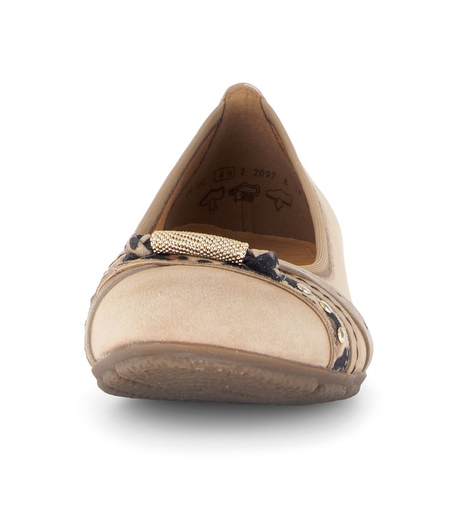 Gabor Ballerina Businessschuh, Schlupfschuh mit Zierelementen in Metallicoptik