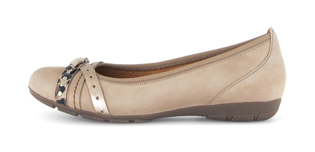 Gabor Ballerina Businessschuh, Schlupfschuh mit Zierelementen in Metallicoptik