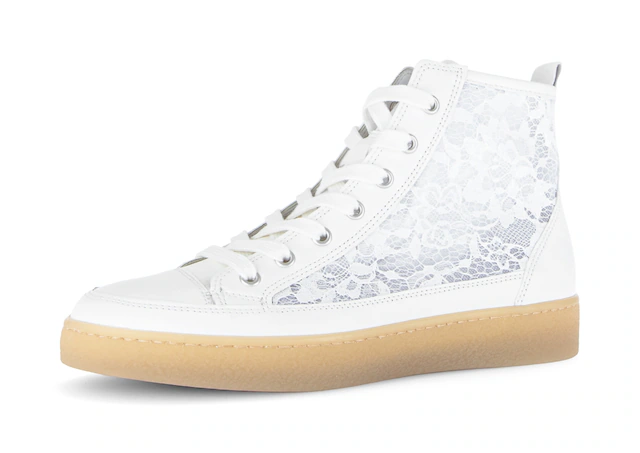Gabor Plateausneaker , Schnürschuh, Freizeitschuh, High-Top-Sneaker mit modischer Stickerei