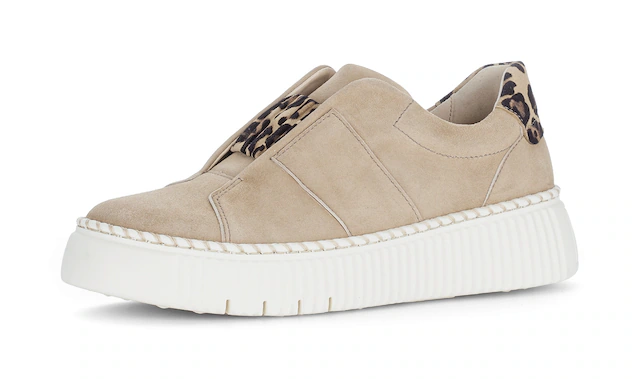 Gabor Plateausneaker , Freizeitschuh, Halbschuh, Slipper mit Gummizug-Band über dem Rist
