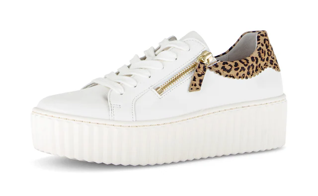 Gabor Plateausneaker , Freizeitschuh, Halbschuh, Schnürer mit zwei Reißverschlüssen