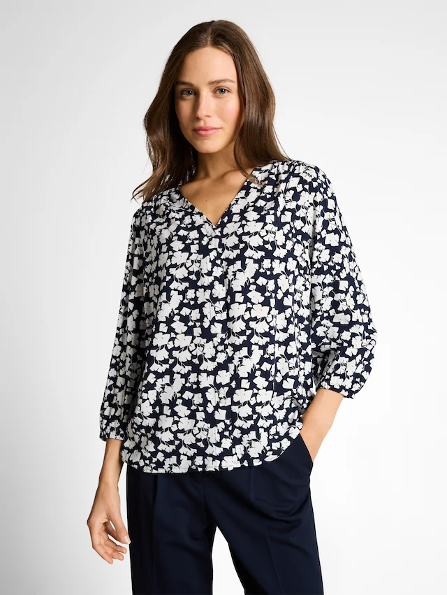 TOM TAILOR Klassische Bluse mit All-Over Print